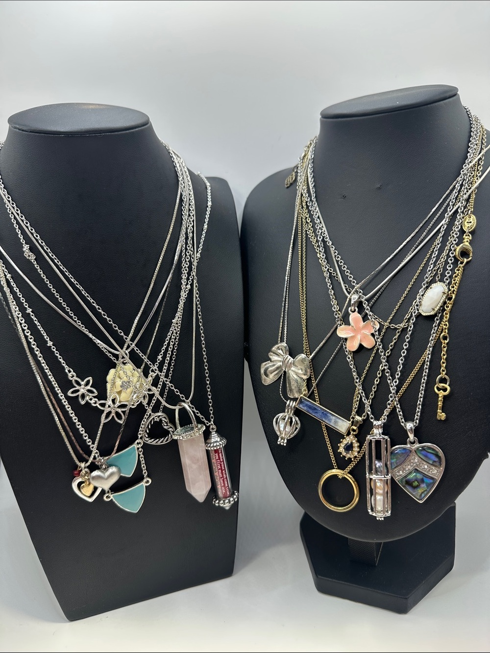 Dainty Necklace Jewelry Lot SAPPHIRE LAPIS PEARLS ROSE QUARTZ & More - Picture 10 of 15